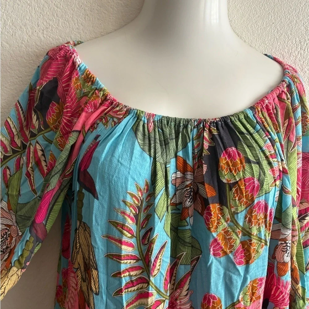 Rachel Roy Multi Print Swim Beach Cover Up Multi Color Overhead Dress M